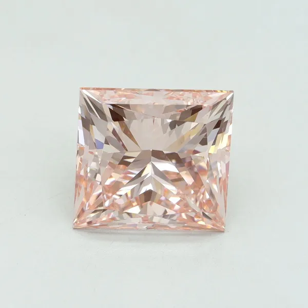5.02ct PRINCESS Fancy Vivid Pink VS1 Coloured Lab diamond