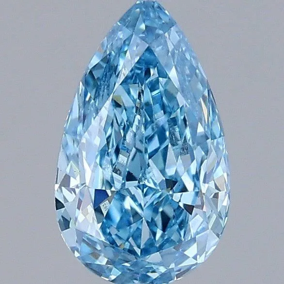 0.98ct PEAR Fancy Vivid Blue VS1 Coloured Lab diamond