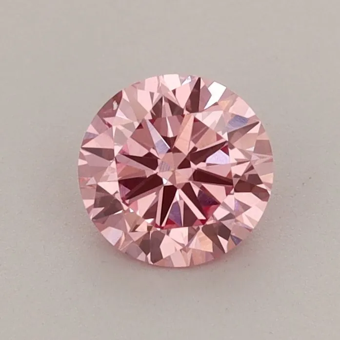 0.63ct ROUND Fancy Vivid Pink VS1 Coloured Lab diamond