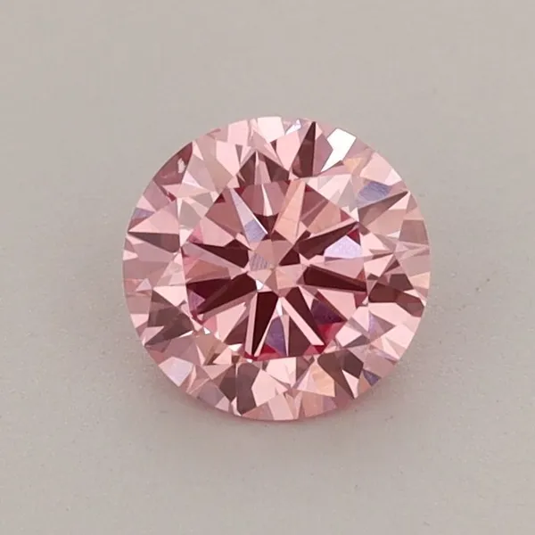 0.63ct ROUND Fancy Vivid Pink VS1 Coloured Lab diamond