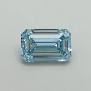 1.06ct EMERALD Fancy Vivid Blue VVS2 Coloured Lab diamond
