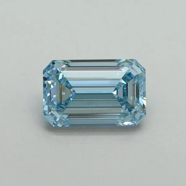 1.06ct EMERALD Fancy Vivid Blue VVS2 Coloured Lab diamond