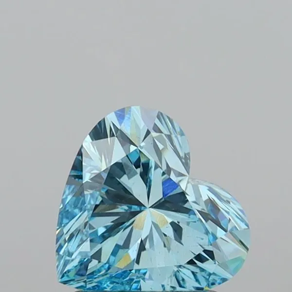 1.56ct HEART Fancy Vivid Blue VS2 Coloured Lab diamond