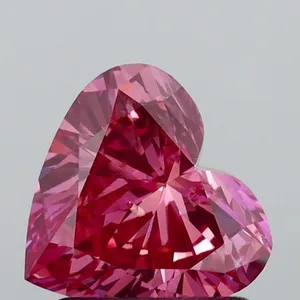 1.18ct HEART Fancy Vivid Pink SI1 Coloured Lab diamond