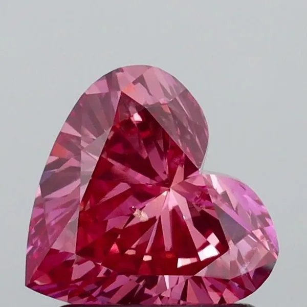 1.18ct HEART Fancy Vivid Pink SI1 Coloured Lab diamond