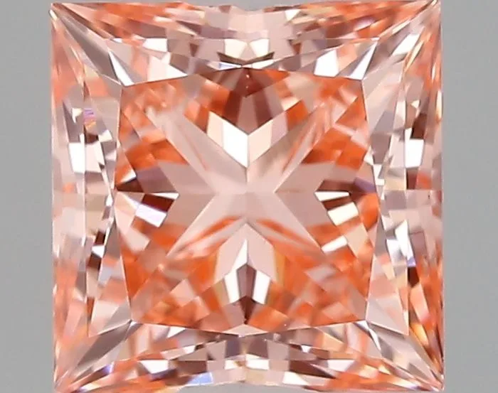 1.10ct PRINCESS Fancy Vivid Pink VS1 Coloured Lab diamond