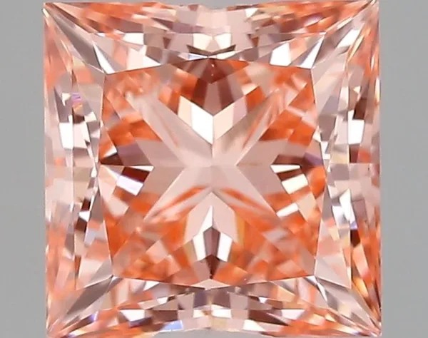 1.1ct PRINCESS Fancy Vivid Pink VS1 Coloured Lab diamond