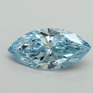 1.03ct MARQUISE Fancy Vivid Blue VS1 Coloured Lab diamond
