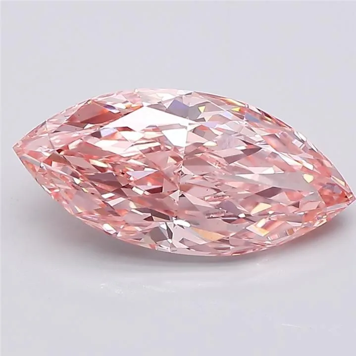 2.82ct MARQUISE Fancy Intense Orangey Pink VS2 Coloured Lab diamond
