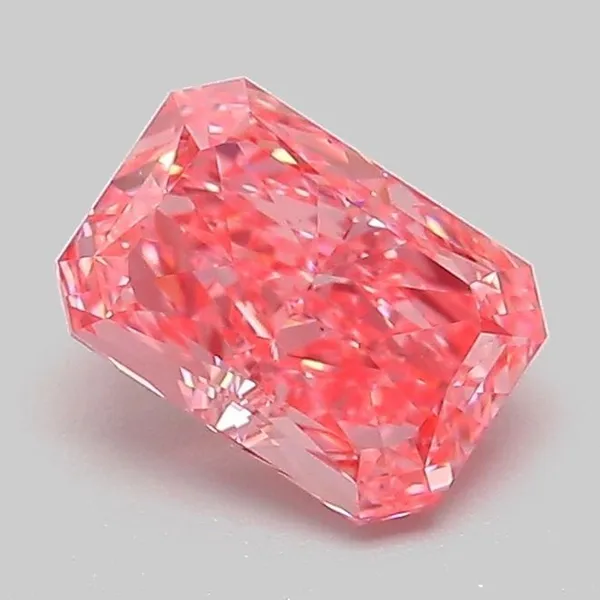 1.08ct RADIANT Fancy Vivid Pink VS1 Coloured Lab diamond