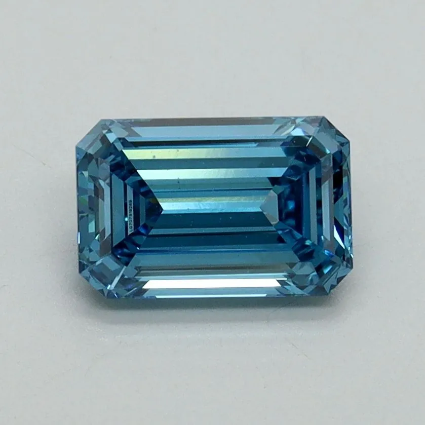 1.05ct EMERALD Fancy Vivid Blue VS1 Coloured Lab diamond