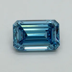 1.05ct EMERALD Fancy Vivid Blue VS1 Coloured Lab diamond
