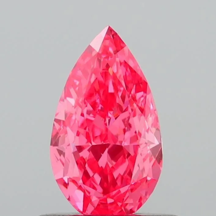 0.79ct PEAR Fancy Vivid Pink VVS2 Coloured Lab diamond