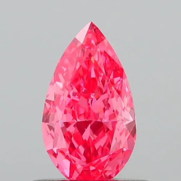 0.79ct PEAR Fancy Vivid Pink VVS2 Coloured Lab diamond