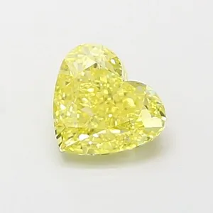 1.46ct HEART Fancy Vivid Yellow VS1 Coloured Lab diamond