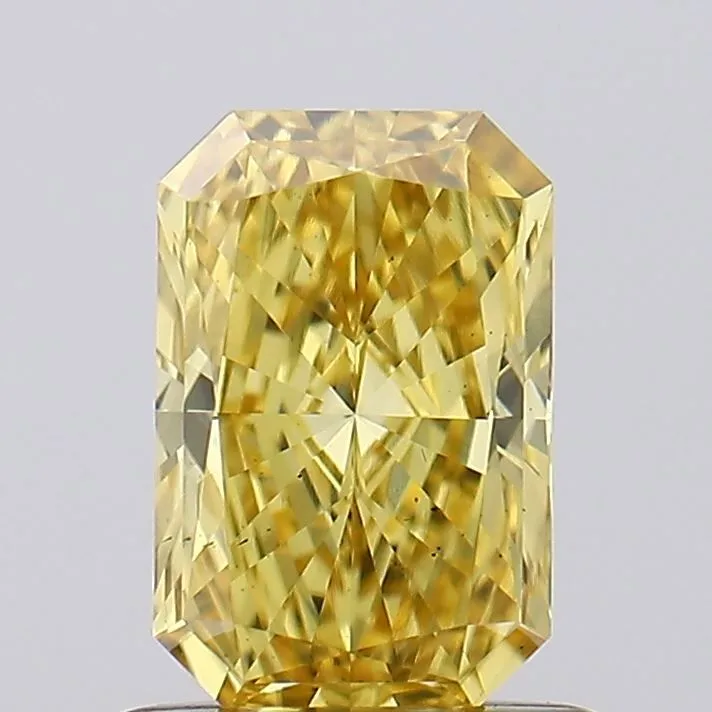 0.74ct RADIANT Fancy Vivid Yellow VS2 Coloured Lab diamond