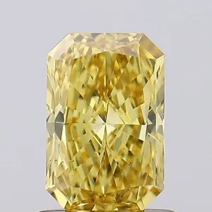 0.74ct RADIANT Fancy Vivid Yellow VS2 Coloured Lab diamond