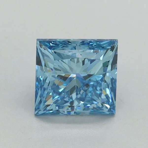 1.56ct PRINCESS Fancy Vivid Blue VS1 Coloured Lab diamond