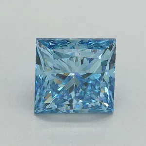 1.56ct PRINCESS Fancy Vivid Blue VS1 Coloured Lab diamond