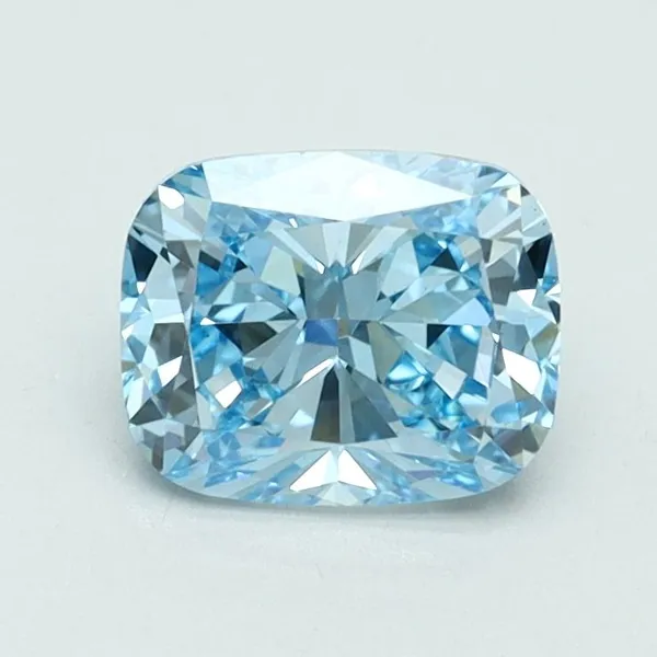 1ct CUSHION Fancy Vivid Blue VS1 Coloured Lab diamond