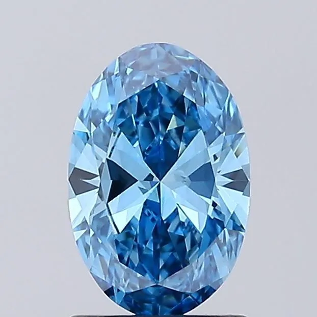 1.03ct OVAL Fancy Vivid Blue VS1 Coloured Lab diamond