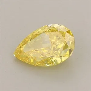 0.67ct PEAR Fancy Vivid Yellow VVS2 Coloured Lab diamond
