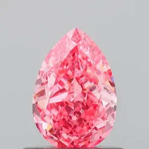 0.66ct PEAR Fancy Vivid Pink SI1 Coloured Lab diamond