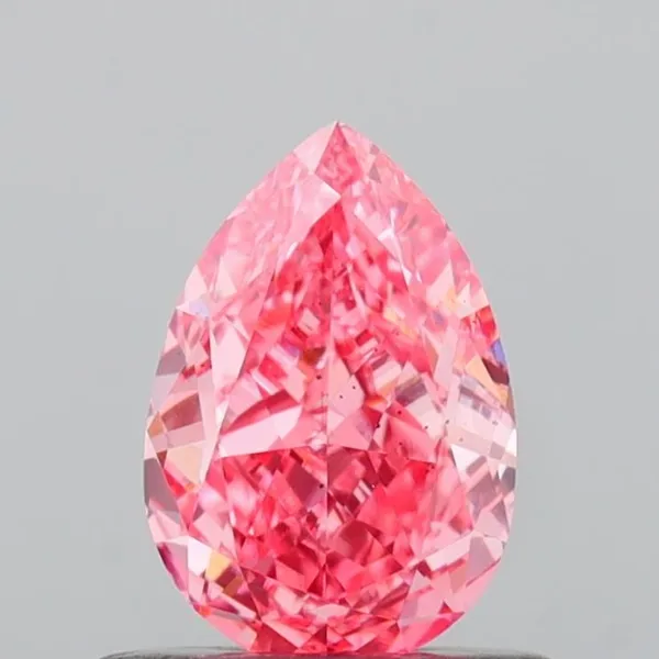 0.66ct PEAR Fancy Vivid Pink SI1 Coloured Lab diamond