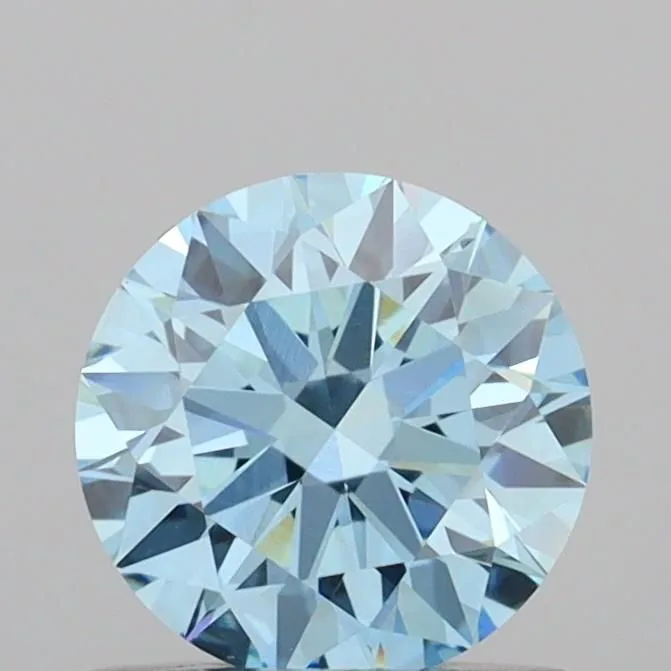 0.70ct ROUND Fancy Vivid Blue VS1 Coloured Lab diamond
