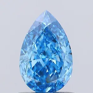 0.88ct PEAR Fancy Vivid Blue VS1 Coloured Lab diamond