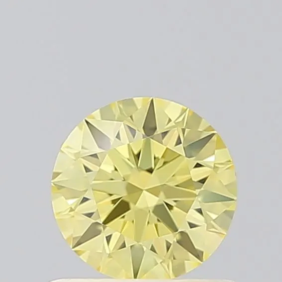 0.58ct ROUND Fancy Intense Yellow VVS2 Coloured Lab diamond