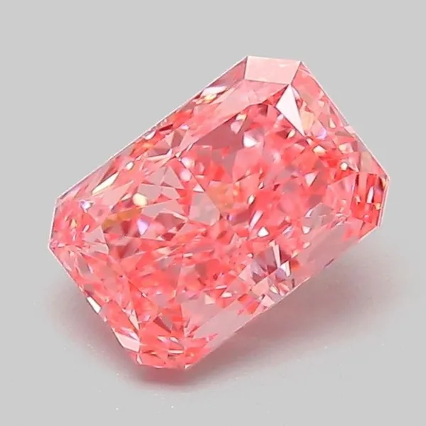 1.11ct RADIANT Fancy Vivid Pink VVS2 Coloured Lab diamond