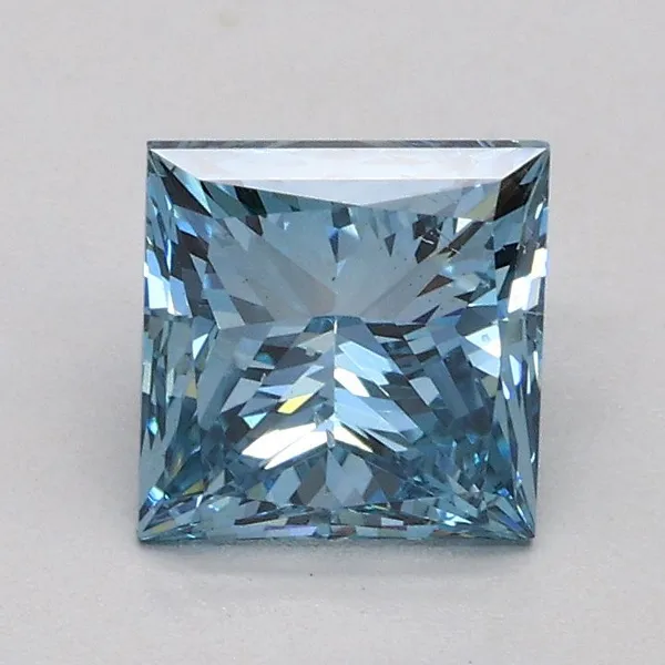 1ct PRINCESS Fancy Vivid Blue SI1 Coloured Lab diamond