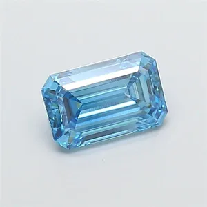 1.5ct EMERALD Fancy Vivid Blue VVS2 Coloured Lab diamond