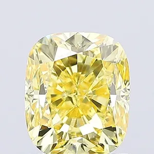 1.41ct CUSHION Fancy Intense Yellow VVS2 Coloured Lab diamond