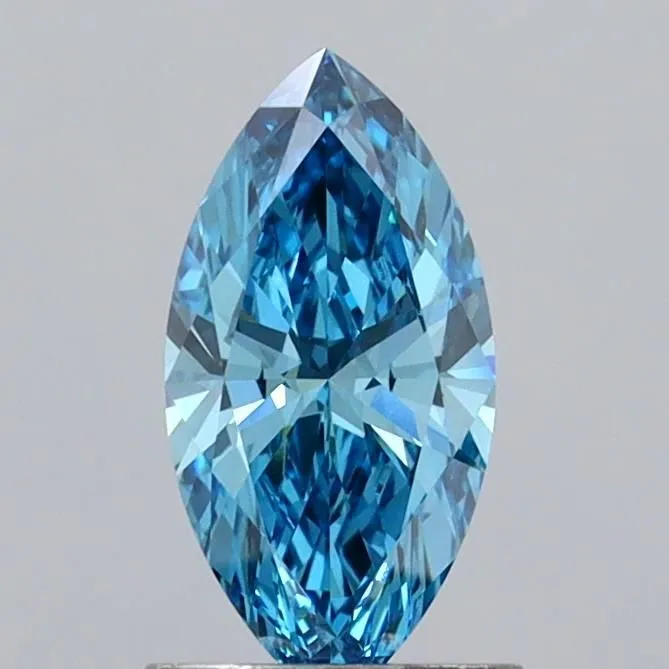 1.00ct MARQUISE Fancy Vivid Blue VVS2 Coloured Lab diamond