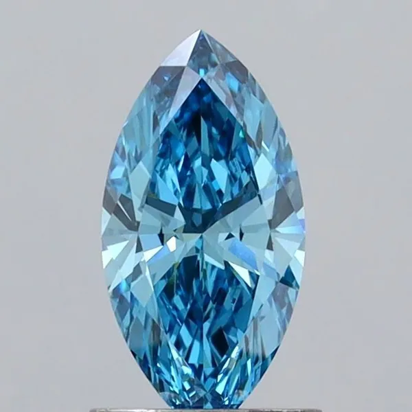 1ct MARQUISE Fancy Vivid Blue VVS2 Coloured Lab diamond