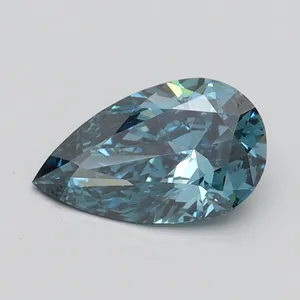 0.7ct PEAR Fancy Vivid Blue VS1 Coloured Lab diamond