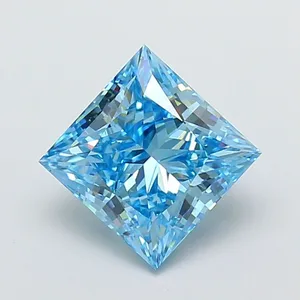 3ct PRINCESS Fancy Vivid Blue VVS2 Coloured Lab diamond