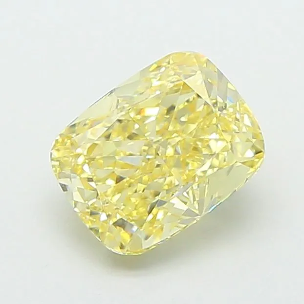 1.42ct CUSHION Fancy Yellow VVS2 Coloured Lab diamond