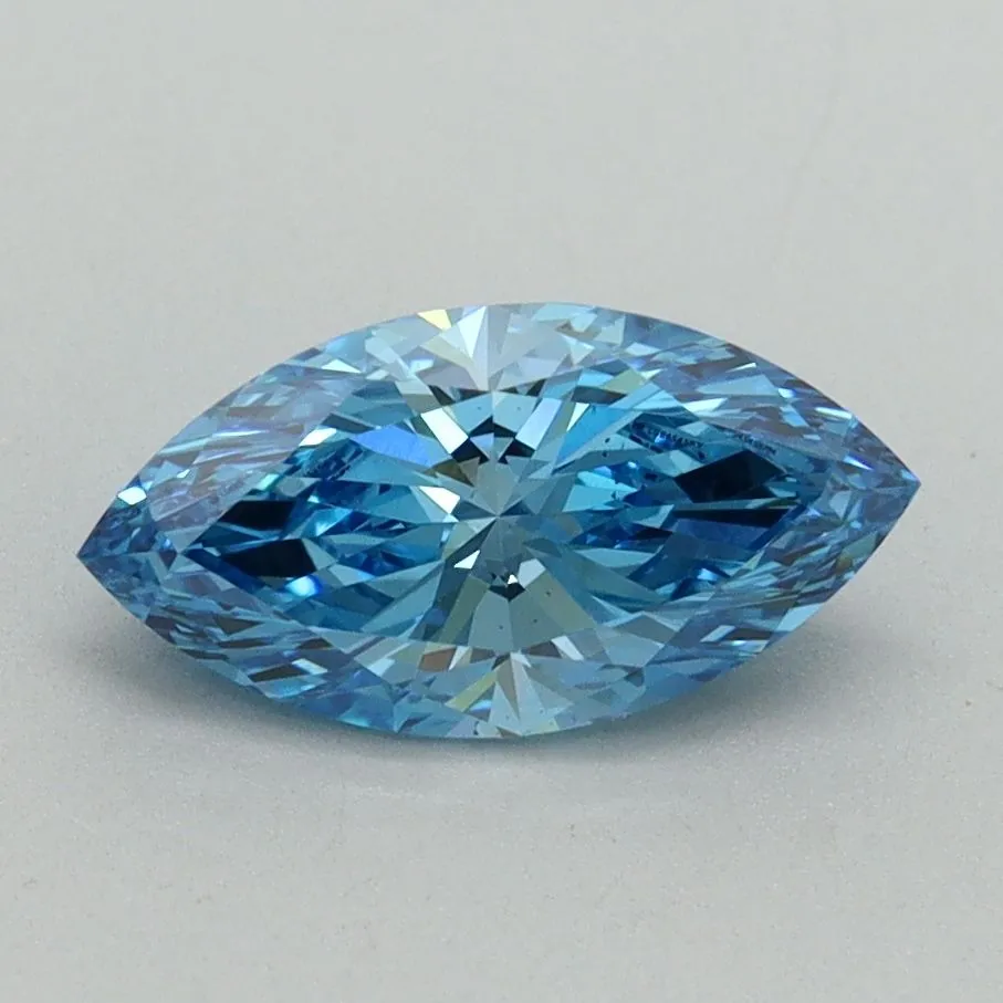 1.08ct MARQUISE Fancy Vivid Blue VS2 Coloured Lab diamond