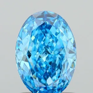 1.19ct OVAL Fancy Vivid Blue VS1 Coloured Lab diamond