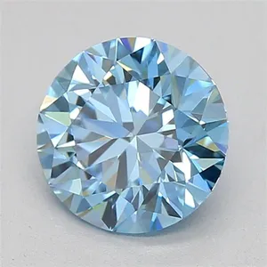 0.71ct ROUND Fancy Vivid Blue VVS2 Coloured Lab diamond