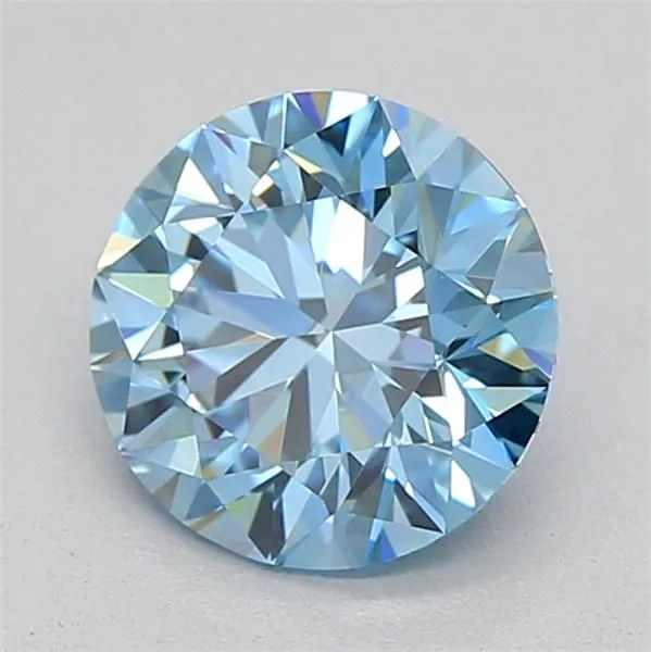 0.71ct ROUND Fancy Vivid Blue VVS2 Coloured Lab diamond
