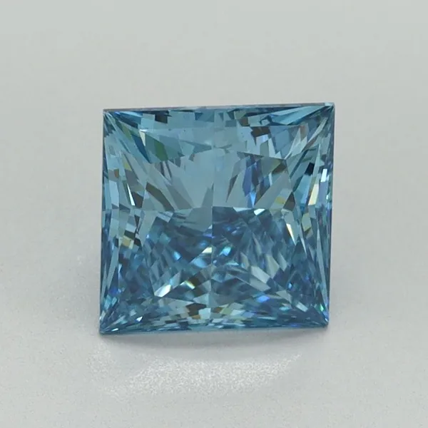 1.5ct PRINCESS Fancy Vivid Blue VS1 Coloured Lab diamond