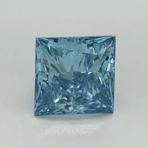 1.5ct PRINCESS Fancy Vivid Blue VS1 Coloured Lab diamond