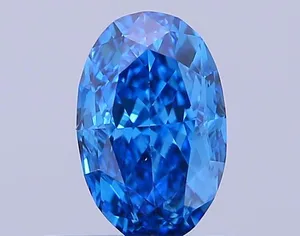 0.63ct OVAL Fancy Vivid Blue VS2 Coloured Lab diamond