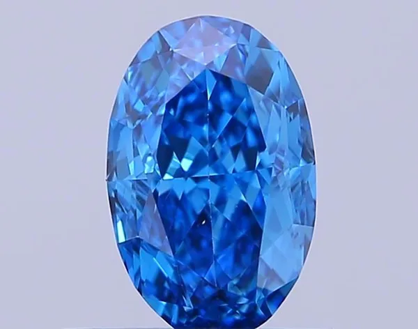 0.63ct OVAL Fancy Vivid Blue VS2 Coloured Lab diamond