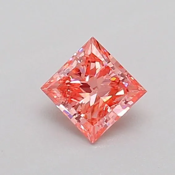 0.43ct PRINCESS Fancy Vivid Pink VS2 Coloured Lab diamond