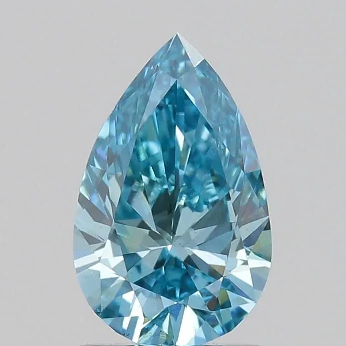 0.99ct PEAR Fancy Vivid Blue VS2 Coloured Lab diamond